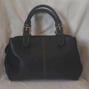 Dooney & Bourke Vintage Black Satchel with Silver Buckles